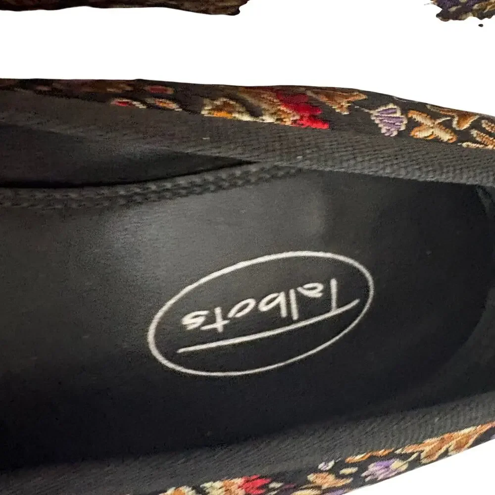 Talbots Metallic Satin Tapestry Brocade Ballet Flats Shoes Medieval Renaissance